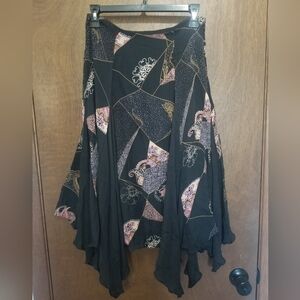 Elizabeth and James Patchwork Handkerchief Hem Midi Skirt